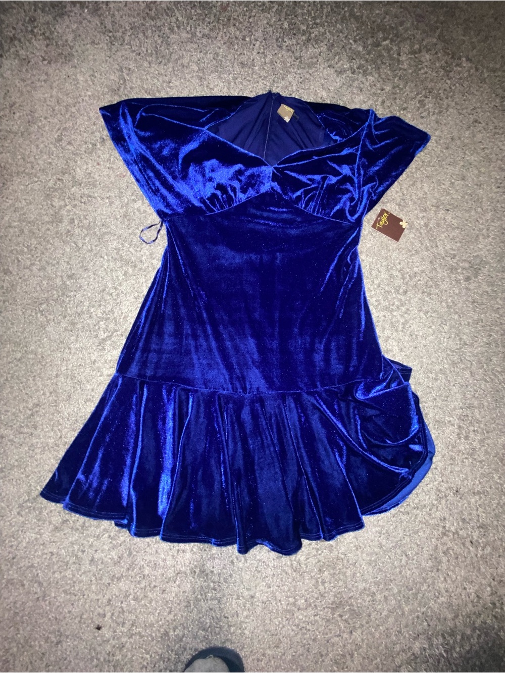 Taylor Electric Blue Velvet Dress